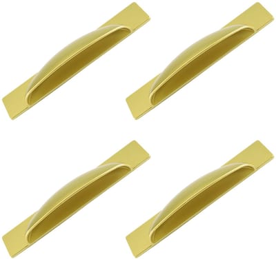 Dailygoods- Handgrepen Zelfklevend - Lange Handvatten - 4 stuks - Goud Kunststof - 134 x 24 mm - Voor Keukenkast/Schuifkast Deur - Deurgrepen