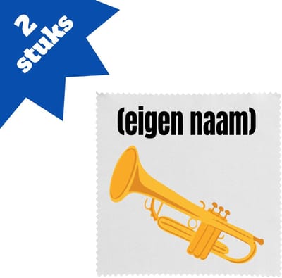 Akyol - trompet met eigen naam brillendoekjes - Trompet - muziek liefhebbers - iemand die houdt van trompetten - verjaardag - cadeau - kado - geschenk - 17,8 bij 17,8 cm - 2 stuks