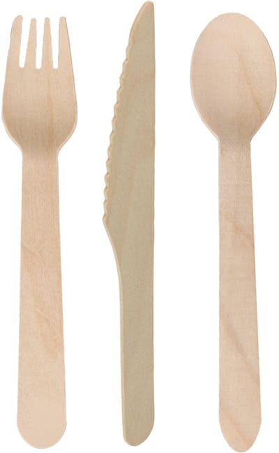 DEPA wegwerp bestek - hout - 60 delig - wegwerp - lepels - messen - vorken - 16 cm - BBQ - Verjaardag