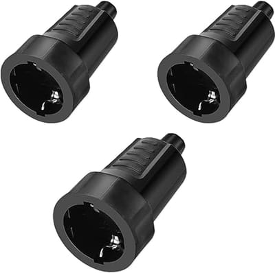 Veiligheidscontact Rubber Koppeling 230V 16A - 3 Stuks met Knikbeveiliging voor Buiten