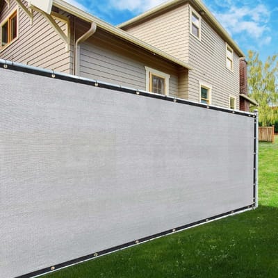 ShadeMart 5 'x 140' hek privacyscherm grijs Heavy Duty 170 GSM hekwerk gaas schaduwnet met doorvoertules en ritsbanden, 90% blokkering hek scherm voor balkon, tuin, buiten tuin zwembad (we passen de