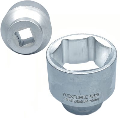 Rockforce - Dopsleutelset 6-kant - 1 inch - 70 mm - Chroom-vanadium