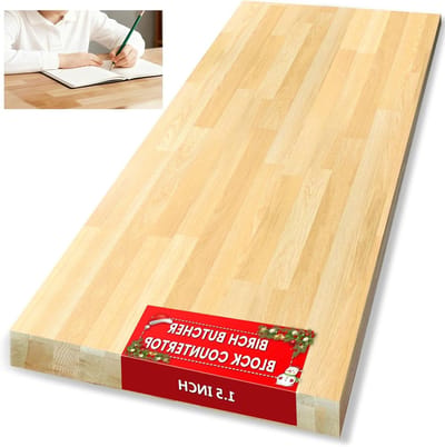 Blokken Werkblad - Aanrechtblad Hout - Keuken Werkblad - Massief Berkenhout - 91.4 x 63.5 cm - Natuurlijk