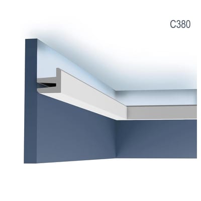 Kroonlijst Orac Decor C380 MODERN L3 Indirecte verlichting Sierlijst modern design wit 2m