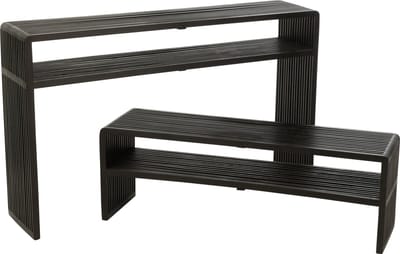 J-Line console Met Schap - hout - zwart - 2 stuks
