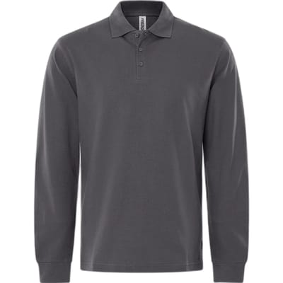Fristads Heavy Poloshirt Met Lange Mouwen 1722 Piq - Donkergrijs - XS