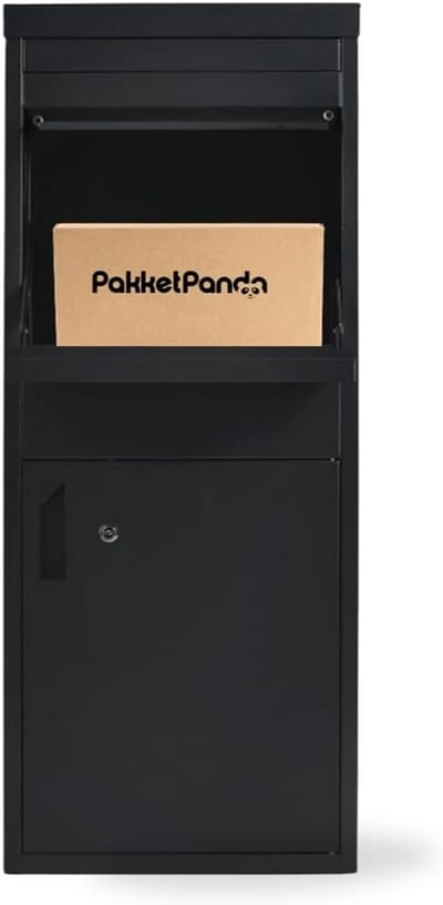 Brievenbus Pakketbox - Postopslag - Veilig Pakket Ontvangen - Robuust Verzinkt Staal - 102x41x38 cm - Zwart