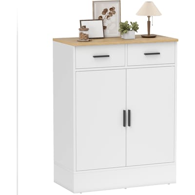 HOMCOM Buffetkast, opbergmeubel met 2 deuren, 2 laden en verstelbaar planchet, moderne stijl, buffet eetkamer, keuken e