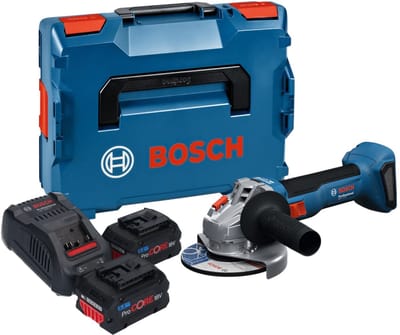 Bosch GWS 18V-8 Profi-accu haakse slijper 18 V 125 mm borstelloos + 2x ProCORE accu 5,5 Ah + lader + L-doos