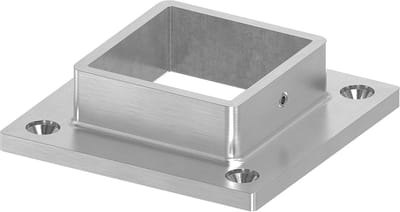 Wand en vloeranker - Bevestigingsbeugel RVS - Vloer en muur - Roestvrij staal V4A - 50x50mm - Zilverkleurig