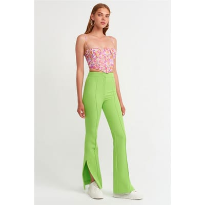 Hoge taille flare-broek met split