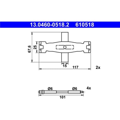 Montageset, remblokset ATE 13.0460-0518.2