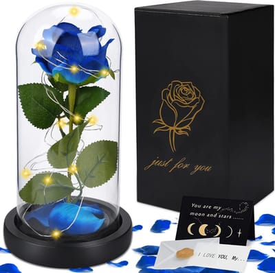 Eeuwige Roos in Glas met LED-Licht - Perfect voor Moederdag, Verjaardag, Valentijnsdag en Huwelijksdag