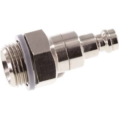 Vernikkeld Messing DN 5 Luchtkoppeling Insteeknippel G 3/8 inch Buitendraad Double Shut-Off - CLP5-M-BN-SV-038
