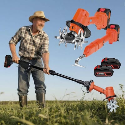 Elektrische Tuinfrees - Mini Graafschoffel Cultivator - Bodem Losmaken - Draadloos 21V Vermogen - 10 cm Breedte - One Color