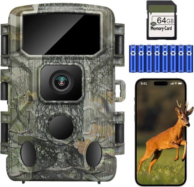 Wildcamera HD - Natuurcamera Bewegingsmelder - Dieren Observeren - Snelle Activering 0.1s - 130° Groothoek - Legergroen