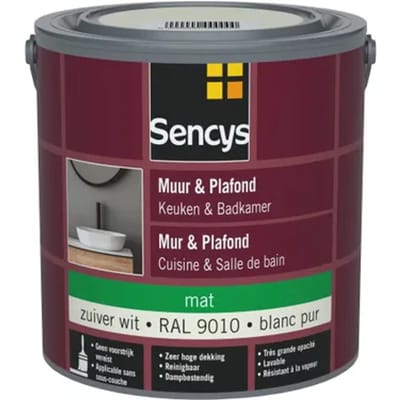 Sencys Keuken- En Badkamerverf - Mat - Witt Ral 9010 - 2,5l