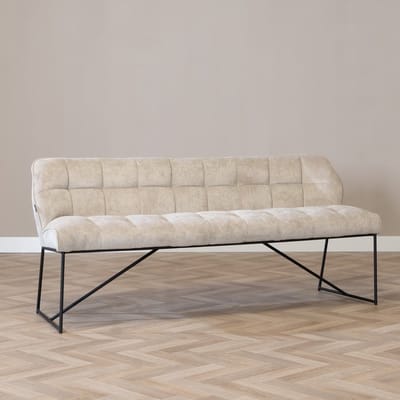 Bronx71® Scandinavische eetkamerbank Jelle taupe 185 cm - eettafelbank - eetbank