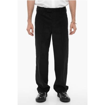 Losse corduroy broek in zwart