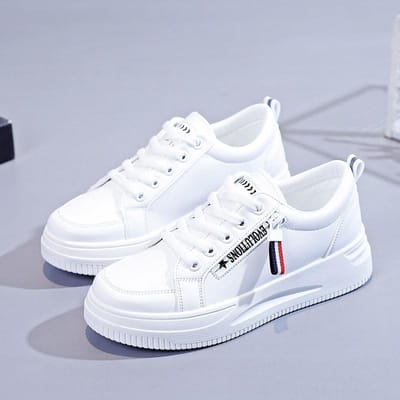 Kleine Witte Schoenen Dames Nieuwe Lente Damesschoenen Koreaanse Versie Alles-match Casual Schoenen Sneakers met Dikke Zool 40 white