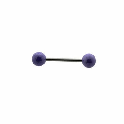Aramat Jewels | Tongpiercings | Trendy Parel Tongpiercing -Staal | Glossy Paars | |6mm | Staal | Volwassenen | Verkleurd niet