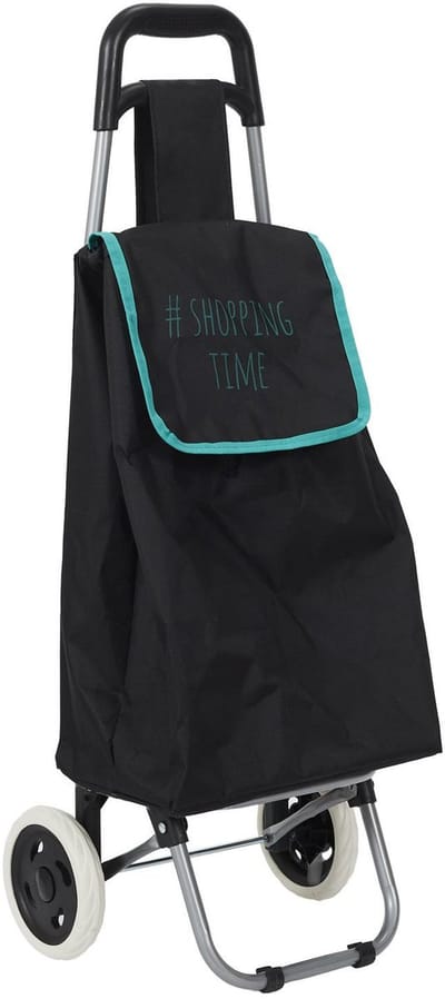 Benson Boodschappentrolley Wheeled - zwart/blauw - 94 x 34 x 27 cm - 35 liter - met standaard