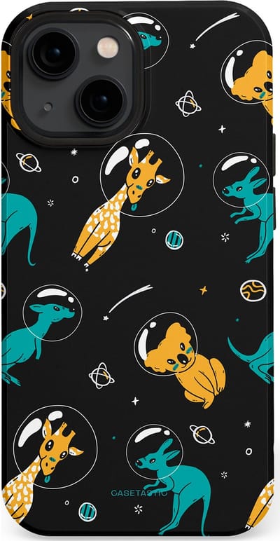 Casetastic Hoesje Geschikt voor Apple iPhone 13 Mini Magsafe - Stijlvolle Beschermende Duo-layer Case - Donkere Ruimte Safari