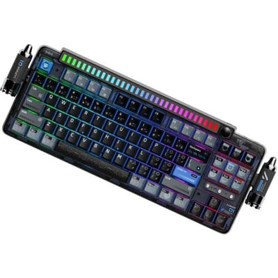KEYSME Lunar 01 80% Tri-Mode mechanisch toetsenbord, QWERTY US-indeling, Gasket-Mount met Rhythm Light, Hot-Swap-schakelaars, programmeerbare