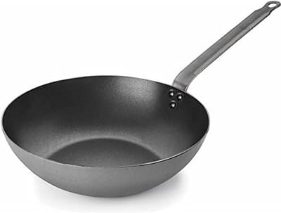 Wok 28 cm met Antiaanbaklaag - Handgemaakt van IJzer