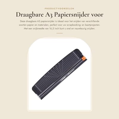 Papiersnijder 16,5 inch - Draagbaar - Handmatig - Multifunctioneel - Kunststof/Metaal - Voor Scrapbooking - Snijmachine