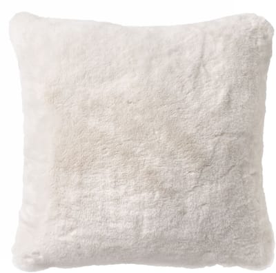 Dutch Decor ZAYA - Sierkussen 45x45 cm - bontlook - effen kleur - Snow White - wit - Inclusief binnenkussen - Luxe kussens voor woonkamer & bank
