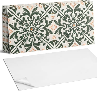 Coloray Plaktegels - Bloemenpatroon met bladeren Wandtegel Zelfklevend - 60 cm x 30 cm - Groente Plaktegels - 6 stuks - Rechthoek PVC Tegels - Plaktegels Keuken - Zelfklevende Vloertegels Badkamer - Vinyl Tegels Zelfklevend - Zelfklevende Wandtegels