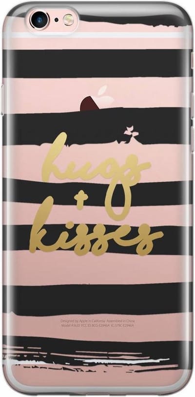 Casimoda® hoesje - Geschikt voor iPhone 6/6s - Hugs & Kisses - telefoonhoesje - Backcover - Transparant - Multi
