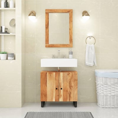 vidaXL Spiegel 70x50 cm massief acaciahout en glas