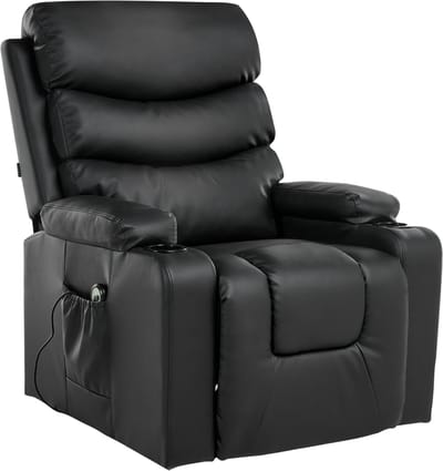 ETER - Relaxfauteuil elektrisch - Zwart - Kunstleer