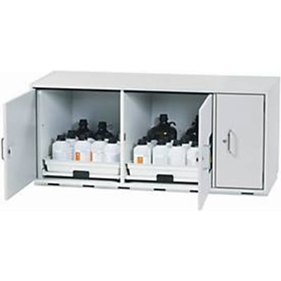 Zuur- en alkalische onderkast asecos SL-CLASSIC-UB, scharnierende deuren, front in lichtgrijs, B 1400 x D 570 x H 600 mm