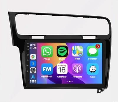 Autoradio 2/32GB met Carplay en Android auto | Geschikt voor Vw Volkswagen Golf 7 2012-2020 | Radio scherm met Navigatie | 2012 2013 2014 2015 2016 2017 2018 2019 2020 | TSI GTI R GTD Zwart