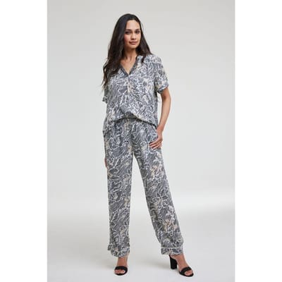 DIDI Pants Yara Offwhite Pixel Print Maat: 40 | Broeken Outlet | Dames | Grijs