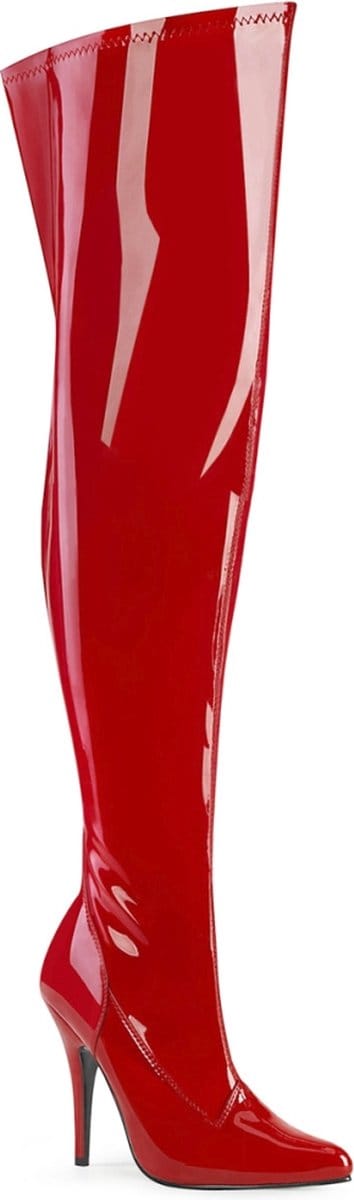 Pleaser Pink Label - SEDUCE3000WC Overknee Laarzen - Paaldans schoenen - 46 Shoes - Rood