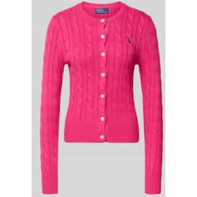 Slim fit gebreid jack met gestikt logo
