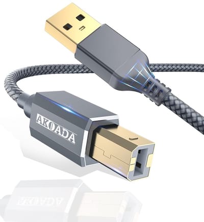 IMstore - USB Printer Kabel - 4.5M Scanner Kabel - Hoge snelheid - Grijs - Universele compatibiliteit - Voor diverse apparaten - Ideaal voor thuis ...