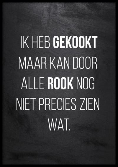 Poster Gekookt – 30x40cm – keuken poster - 210g Fotopapier