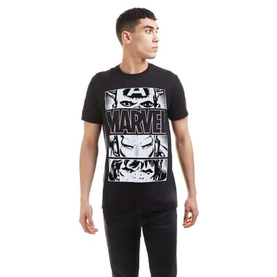 Marvel Heren Helden Ogen Licht T-shirt (Zwart/Grijs)