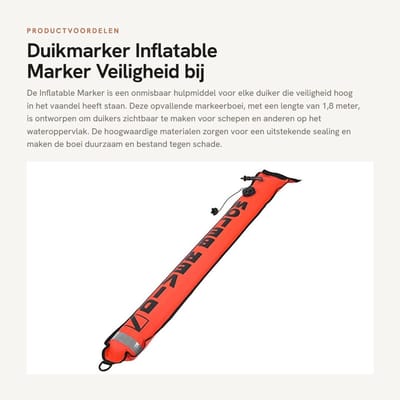 Dailygoods- Duikmarker 1,8m Hoge Zichtbaarheid - Opblaasbare Marker - Reflecterende Band - Duikuitrusting - Signaalmarker - Duurzaam Materiaal - Oppervlakmarker