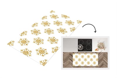 Keukenloper - Loper keuken - Sneeuwvlok - Gold - Glitter - Kerstmis - Design - 120x60 cm - Keukenloper vinyl