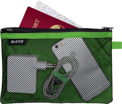Leitz WOW etui met twee vakken maat L Groen