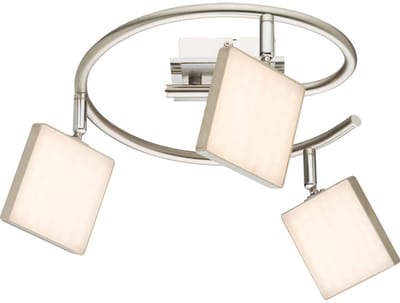 Plafondlamp Spotrondell dimbare plafondlamp 3 vlammen zwenkbaar, metaal, 3x LED 6W 400Lm warm wit, DxH 28x18,8 cm