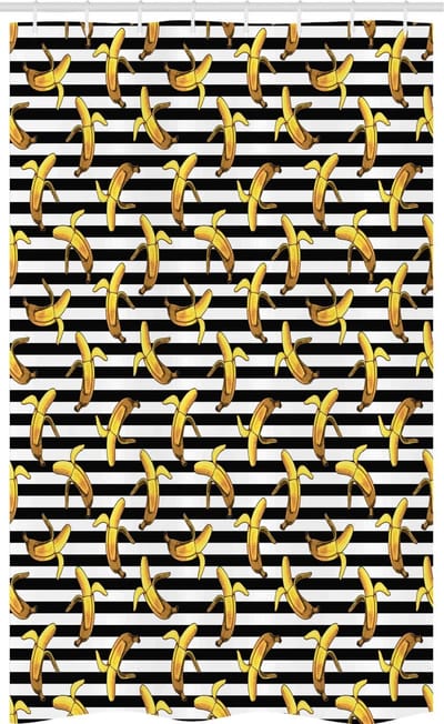 ABAKUHAUS douchegordijn – Tropische strepen – 120x180 cm – 12 haken