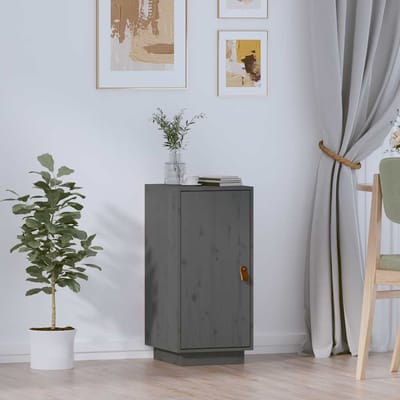 vidaXL - Dressoir - 34x40x75 - cm - massief - grenenhout - grijs