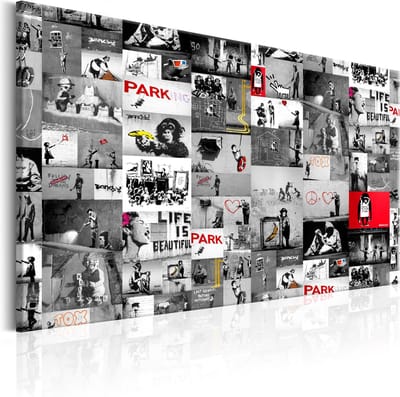 Schilderijen Op Canvas - Schilderij -  Street Art: Banksy 120x80 - Artgeist Schilderij